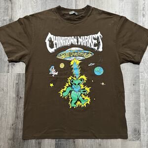 Chinatown Market Grateful Dead T Shirt Men’s Large Brown Alien Space Bears